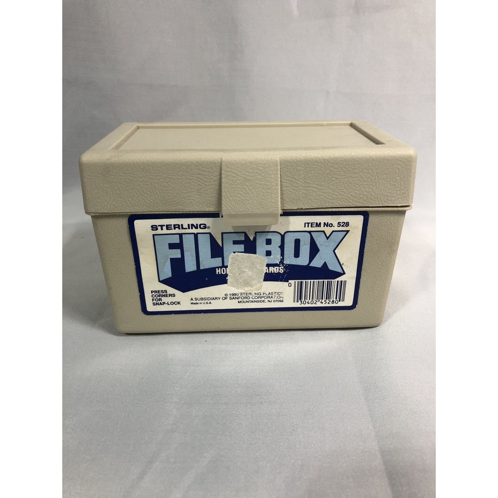 Vintage 80's Sterling Plastics 4x6 File Card Storage Box W/Oxford Divider Cards